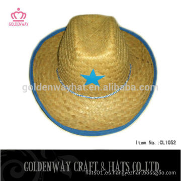 Sombrero de vaquero lindo de la paja de los niños con la estrella